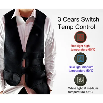 

USB Heated Vest Pads 3 Gears Adjustable Heating Electric Waistcoat Jacket Tops Warmer Clothing