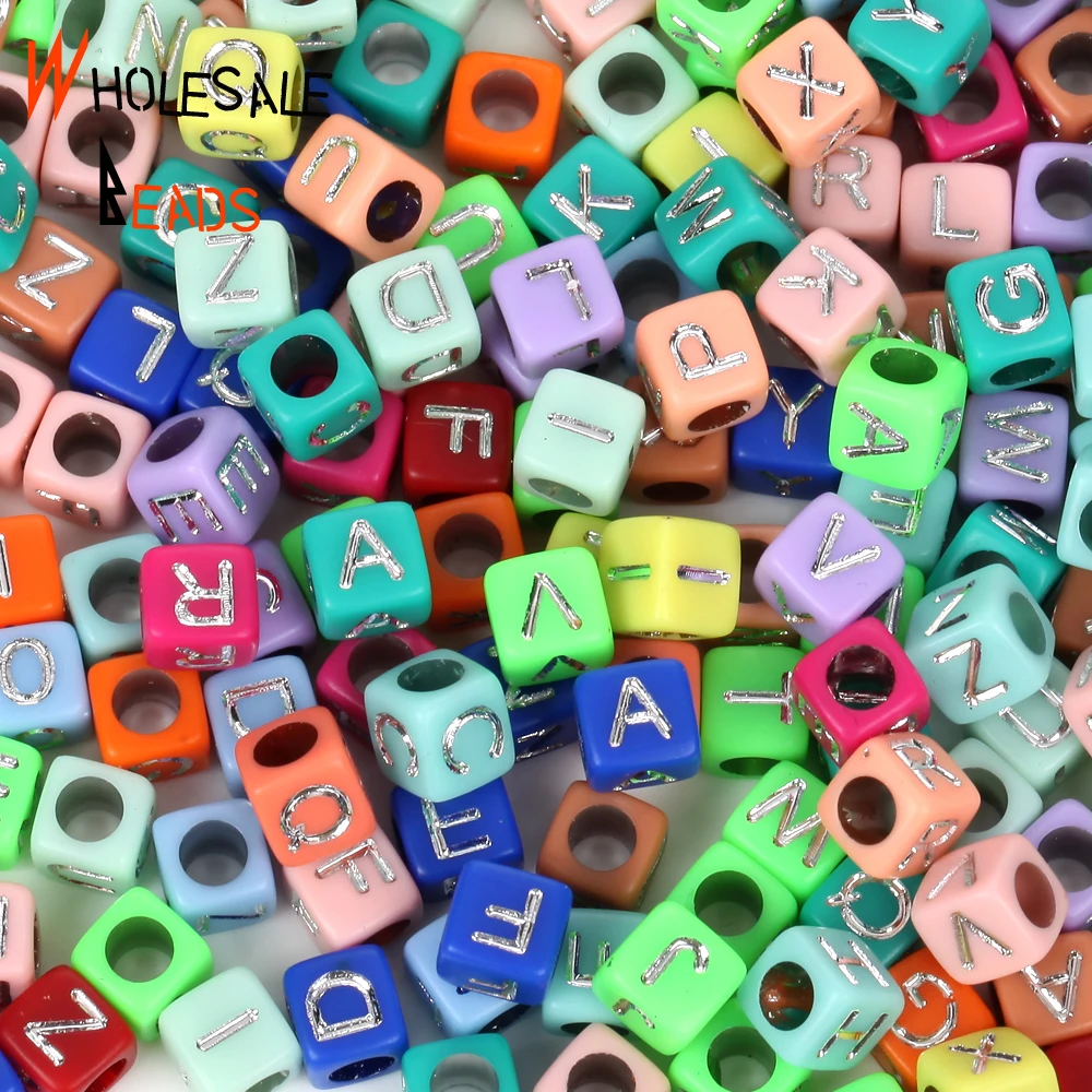 100pcs 6mm Mix Letter Beads Square Alphabet Beads Acrylic Beads DIY Jewelry  Making For Bracelet Necklace Accessories - Price history & Review, AliExpress Seller - LikeaRainbow Store