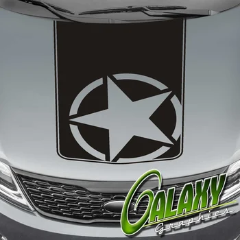 

For Universal Army Star Blackout Truck Hood Decal - Ram F150 Silverado Tundra