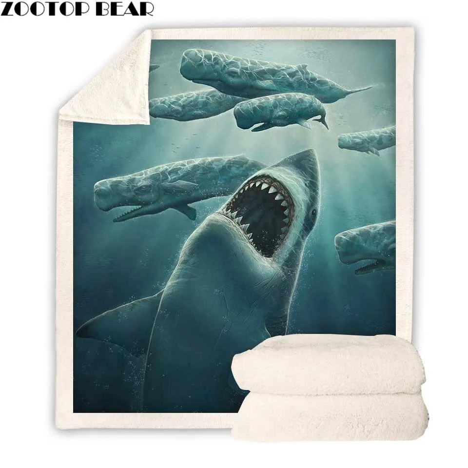 

Fleece Blanket Animal Shark Print Sherpa Blanket Popular Travel Outlet Bedspread Bedding Adult Fashion Anime Quilt Hot Sell