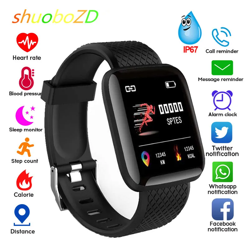 

Smart bracelet blood pressure measurement waterproof fitness tracker watch heart rate monitoring pedometer smart belt ladies men