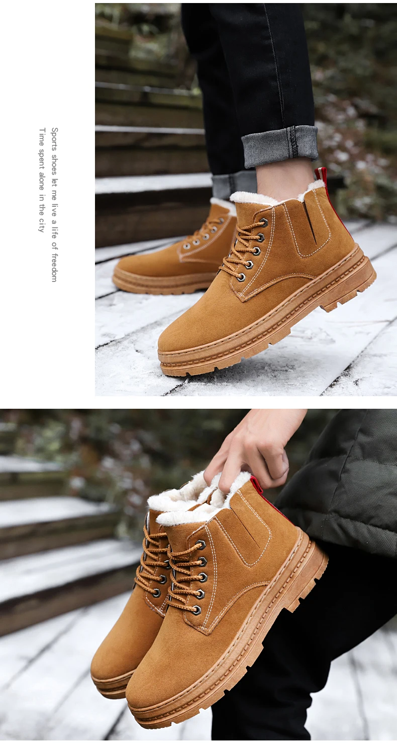 MLEAM/теплые зимние ботинки; мужские ботинки из искусственной кожи высокого качества; стиль; удобные дышащие уличные плюшевые зимние мужские ботинки