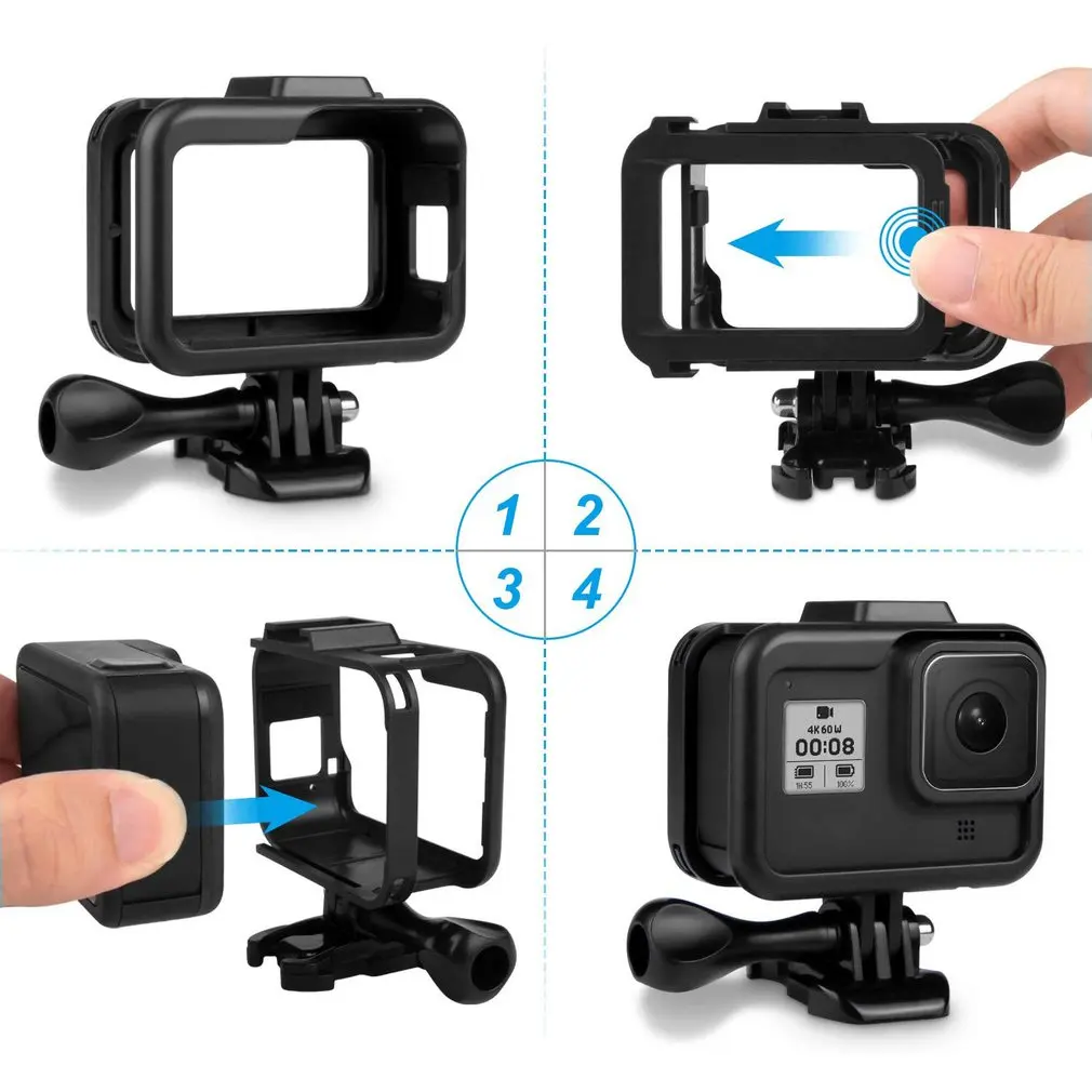 Housing Shell For GoPro HERO 8 Black Hard Protective Case For Go Pro Hero8 for Go pro Hero Frame Mount