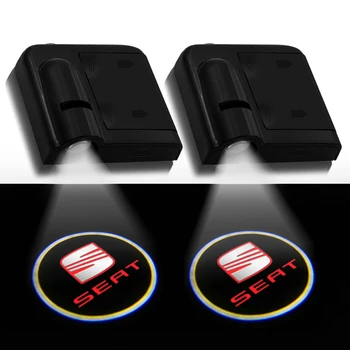 

2pcs wireless Led car door welcome Laser projector Logo ghost shadow lights For Seat leon ibiza Alhambra Exeo Altea Arona Ateca