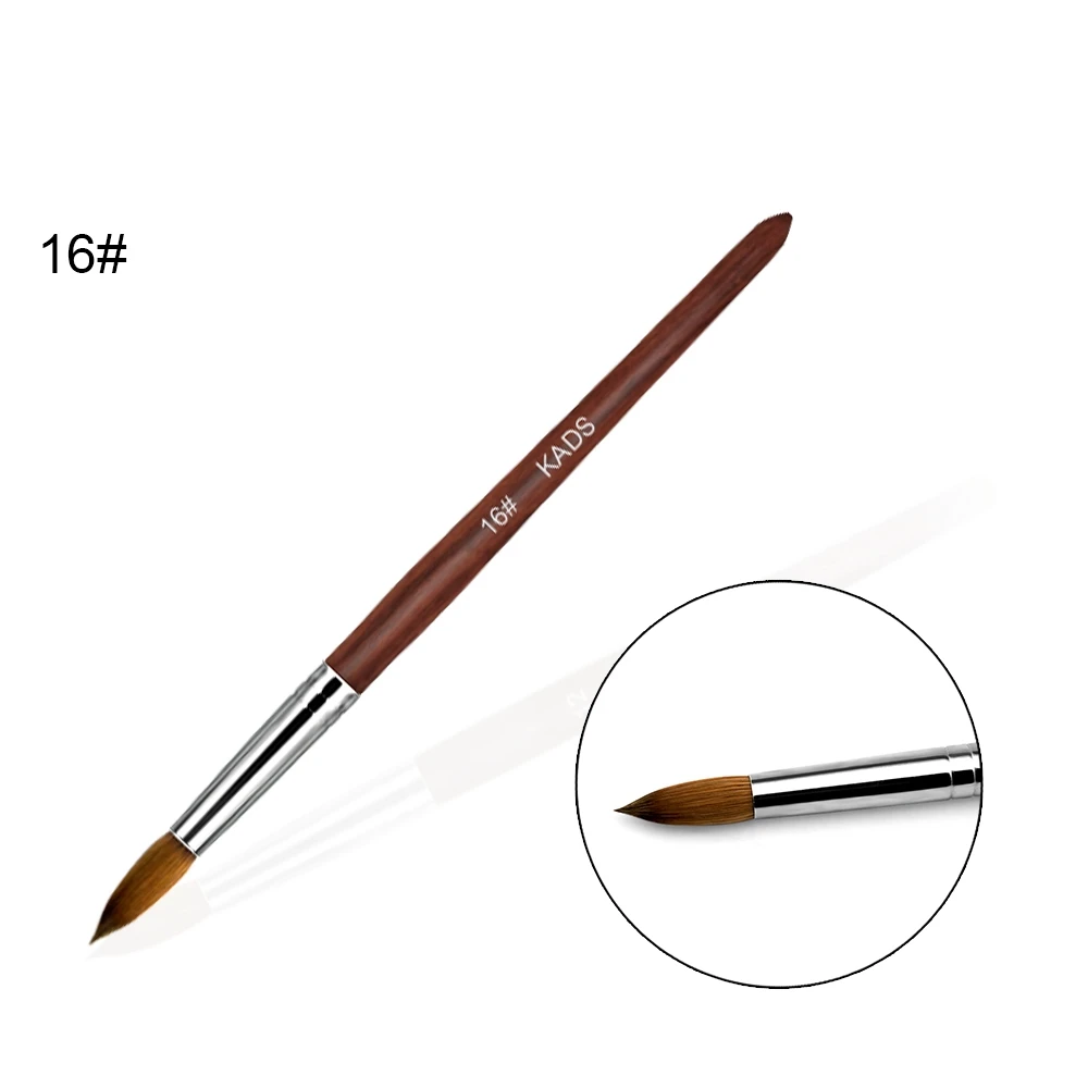 Kads 14# колонок соболь ручка красного дерева ногтей инструменты искусство ногтей кисти для профессионального ногтей оборудование инструмент для рисования - Цвет: Size 16