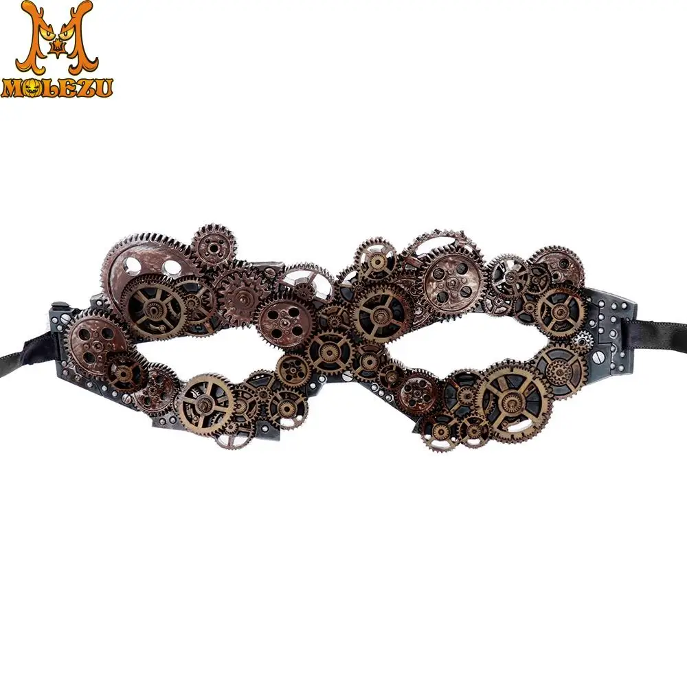 Molezu Halloween Vintage Steam Punk Eye Face Decor Masque Women Masquerade Gear Steampunk Mask For Party | Дом и сад
