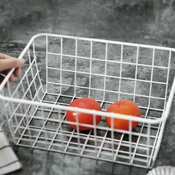 

Desk Storage Basket Nordic style Simple Rust-proof Hollow design Home Box
