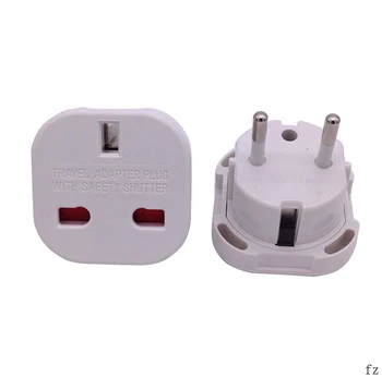

100 Pcs European EU Plug Adapter Universal UK to EU AC Travel Power Adapters Electrical Charger