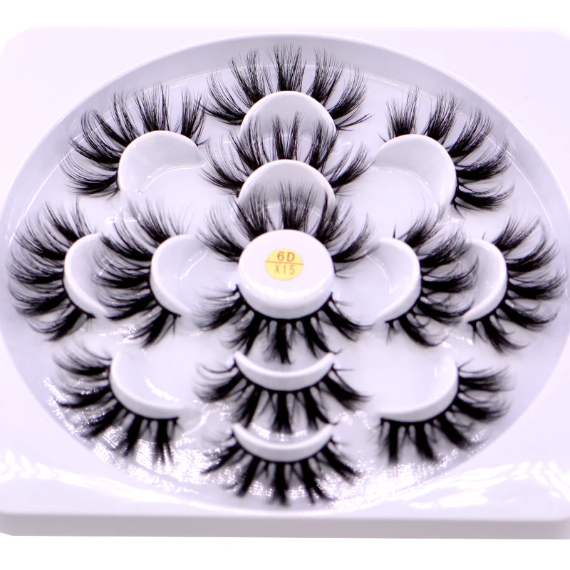 

HBZGTLAD 7pairs 23mm 3D Mink Lashes Natural Long False Eyelashes Volume Fake Lashes Makeup Extension Eyelashes maquiagem