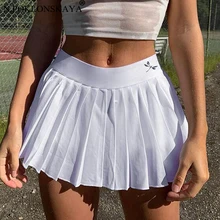 Mini Skirt Slim-Waist Y2k White High-Street Fashion Women's Summer Solid New