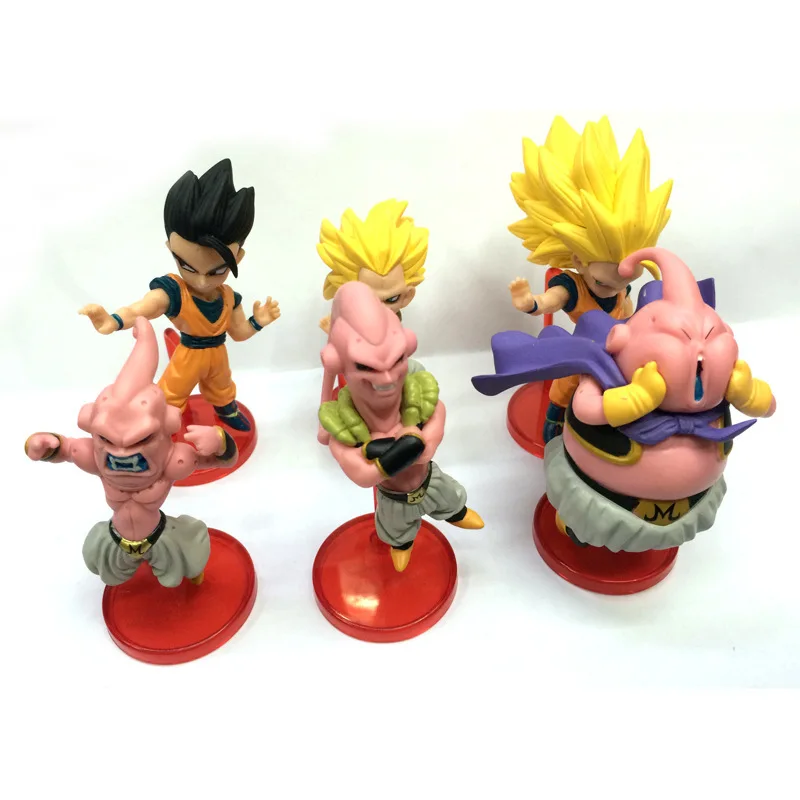 

Dragon Ball 6-Garage Kit Sun Wukong Saiyan People Magic Man Fertilizer Buu with Base CHILDREN'S Toy Decoration