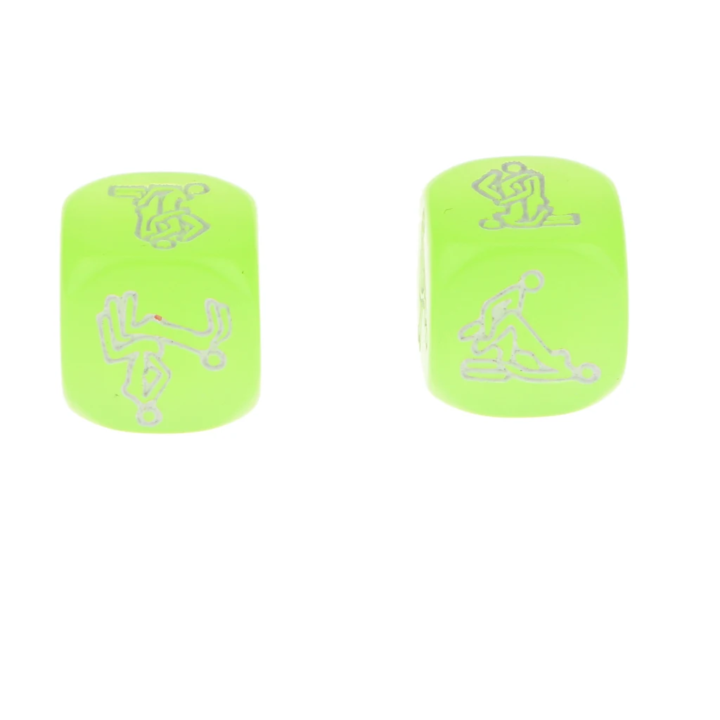 Adult Sex Glow Dice Game Love Gambling Romance Erotic Craps Toy Green Color