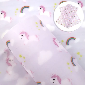 

David accessories 20*34cm Animal Flower Jelly Faux Synthetic Leather Fabric DIY Bow Bag Shoes Material Home Decoration,1Yc7773