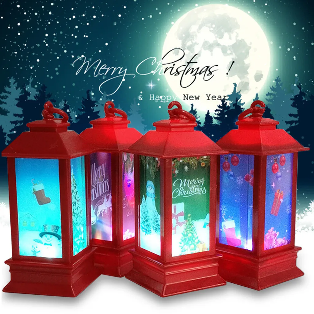 Рождественское светодиодное освещение подвесная световая атмосфера бутафория для украшения пластиковое светящееся рождественское ночное освещение украшения для дома
