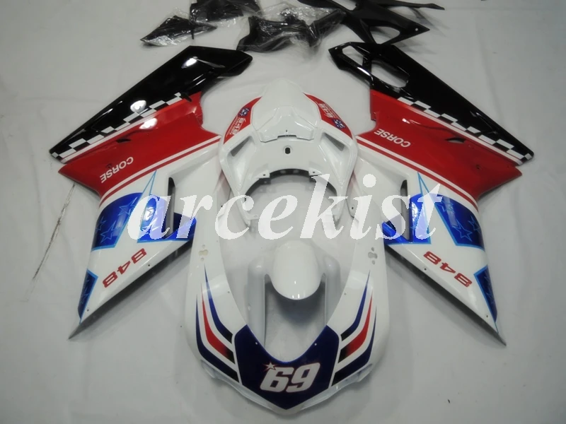

Injection New ABS Full Fairings Kit Fit For Ducati 1098s 848 evo 1198 2007 2008 2009 2010 2011 2012 body set Red blue