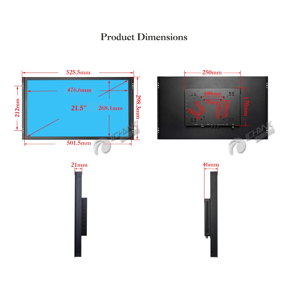 ZK215TC-59D/21," дюймов 1920x1080p 16:9 HDMI USB VGA встроенный открытая рамка драйвер 10 пятиточечный емкостный Сенсорный экран монитор персонального компьютера