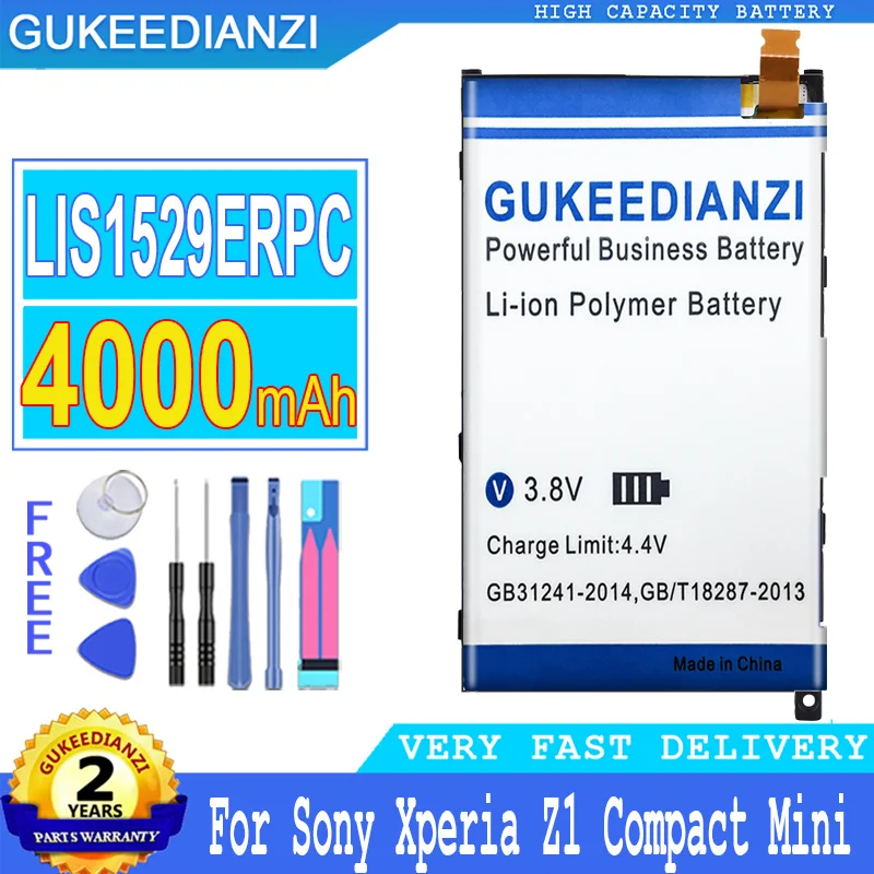 Аккумулятор GUKEEDIANZI 4000 мАч LIS1529ERPC для Sony Xperia Z1 Compact Mini Z1mini D5503 M51w SO-04F аккумулятор