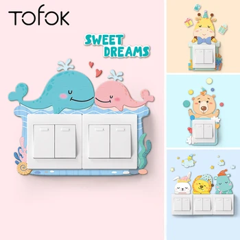 

Tofok PU 3D Cartoon Animal Soft Plastic Switch Stickers Home Socket Protective Cover Dorm Nursery Decorative Sticker Poster