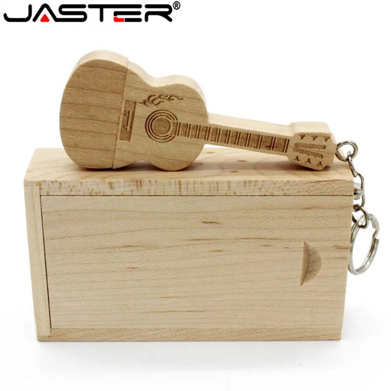 JASTER Гитарный usb флэш-накопитель 4 ГБ 8 ГБ 16 ГБ 32 ГБ 64 ГБ usb 2,0 флэш-накопитель с памятью, деревянная коробка, печать логотипов под заказ