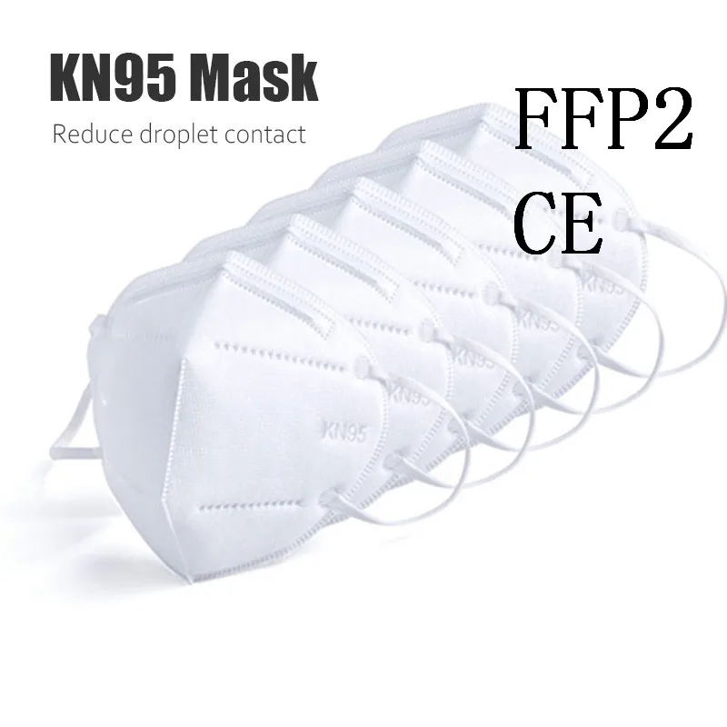 

10/100pcs PM2.5 KN95 Disposable Laye Respirator Mouth Anti Pollution Protective FPP2 Face Mask Filter Facemask Cap masque FFP2