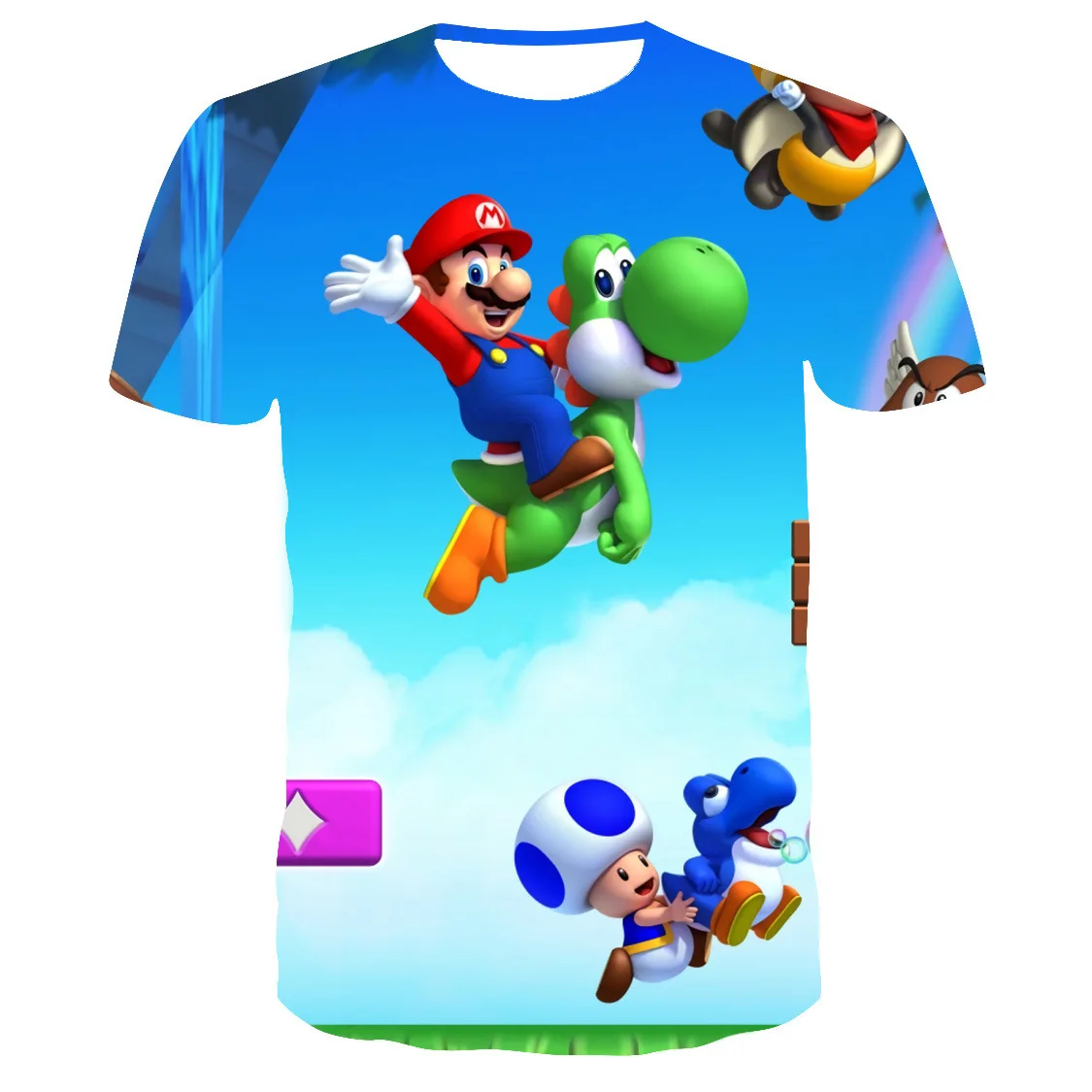 

2-20Y Fashion Super Mario Bros T Shirt Short Sleeves Kids Cartoon Summer Clothes Baby Boy Tops Boutique Girls Shirts Plus Size