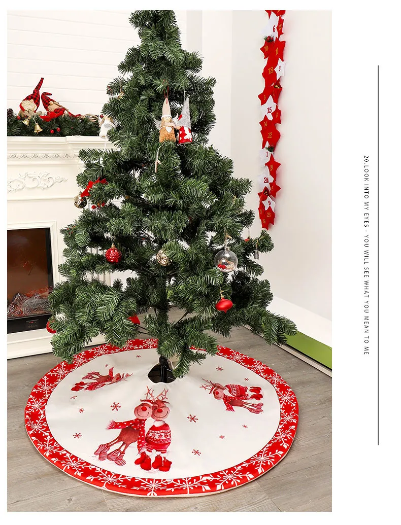 Хит 120 см юбка под елку рождественское нижнее платье декоративный коврик юбка Рождественская елка плюшевый коврик с рождественским дизайном