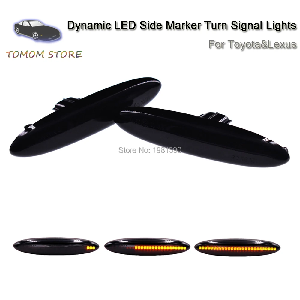 

For Lexus IS250 IS350 SC430 E350 toyota camry highlander crown led water flowing dynamic side turn signal indicator lights