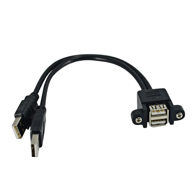 Двойной USB 2,0 удлинитель с резьбовым отверстием портативные аксессуары для домашнего офиса FKU66