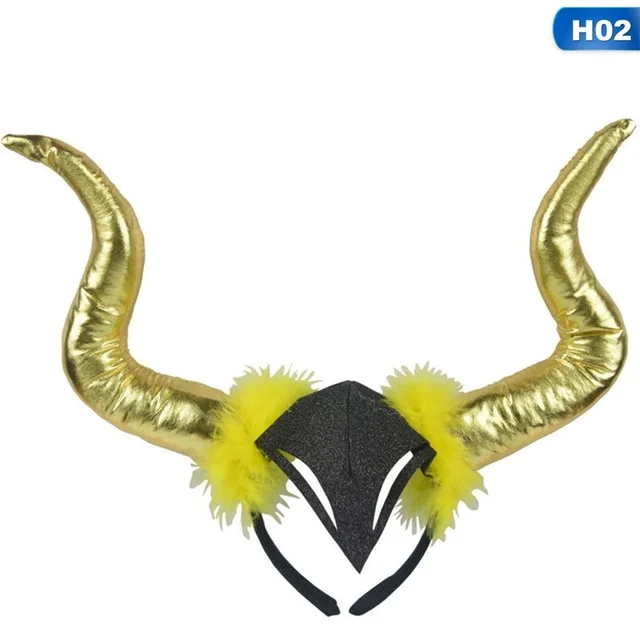 02 Handmade Sheep Horn Headband Hairband Accessory Demon Evil Gothic Cosplay Halloween Headwear Prop Headband - Цвет: 02
