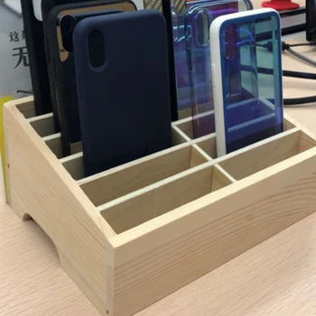 

Free Shipping 2019 New Arrival 12-Grid Wooden Cell Phone Holder Desktop Organizer Storage Box for Classroom Office