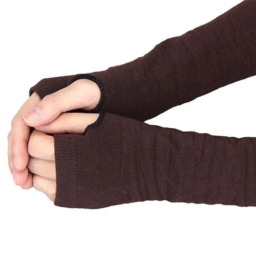 Вязаные женские перчатки без пальцев в полоску, вязаные длинные Митенки на запястье, теплые женские перчатки для девочек, Guantes Mujer Invierno