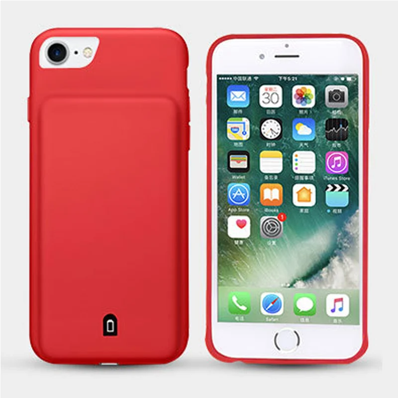 Внешнее зарядное устройство для iPhone 7, 8 Plus, 6, 6S Plus, портативное запасное зарядное устройство для iPhone 8, 7, 6, 6 S, чехол для аккумулятора - Цвет: Red for  Ip678
