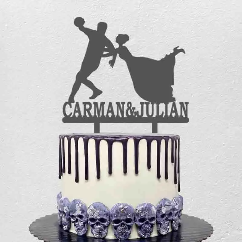 

Персонализированный Топпер для гандбола, для свадебного торта, для невесты и жениха, для игры в гандбол, для гандбола, украшение для свадебного торта