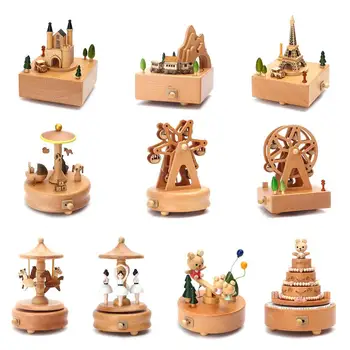

Wooden Music Box Creative Gift Gifts For Kids Musical Carousel Ferris Wheel Boxes Boxs Navidad Decorations For Home
