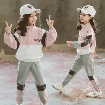 

Girls Clothes Suit Autumn 2020 New Korean Style Children Sweatshirt + Pants Two-Piece Casual Tracksuit Kids Girl Clothing Set
