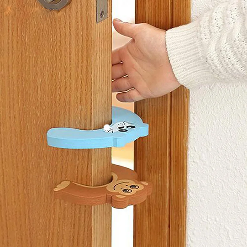 5PC/set Baby silicone safety door plug door crossing decoration care cartoon animal jammer child protection anti-pinching