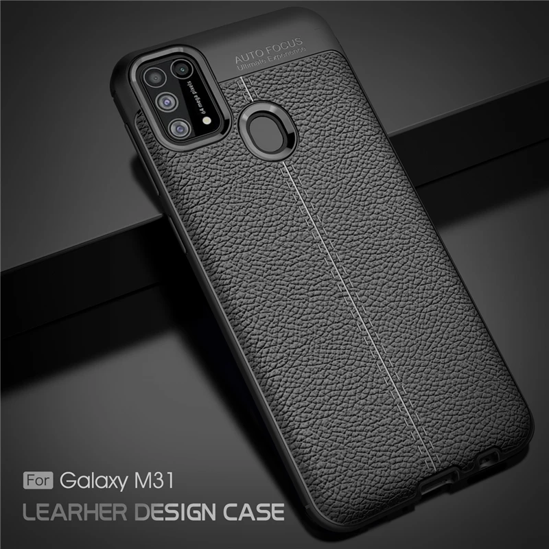 

For Samsung Galaxy M31 Case Soft TPU Silicone Luxury Leather Anti-knock Fundas Case For Samsung M31 Case For Galaxy M31 Cover
