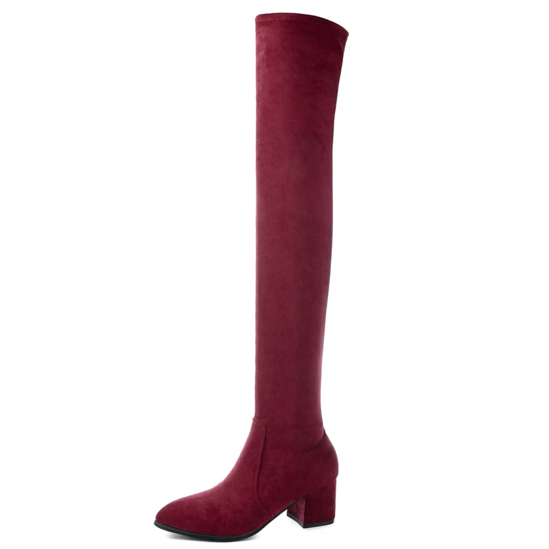 Warm Over Knee Boots Women Winter Boots 2019 Autumn Boots Fashion Black Boots Sexy High Heels Boots Short Plush Boots Ladies