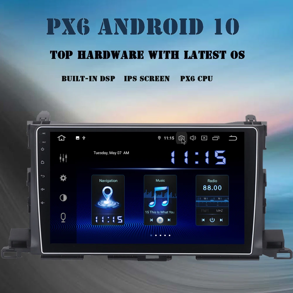 Android 10.0 Car Radio for Toyota Highlander 2015 2016 2017 Multimedia Player 10.2&quot HD Screen DSP CarPlay Autoradio 4GB+64GB |
