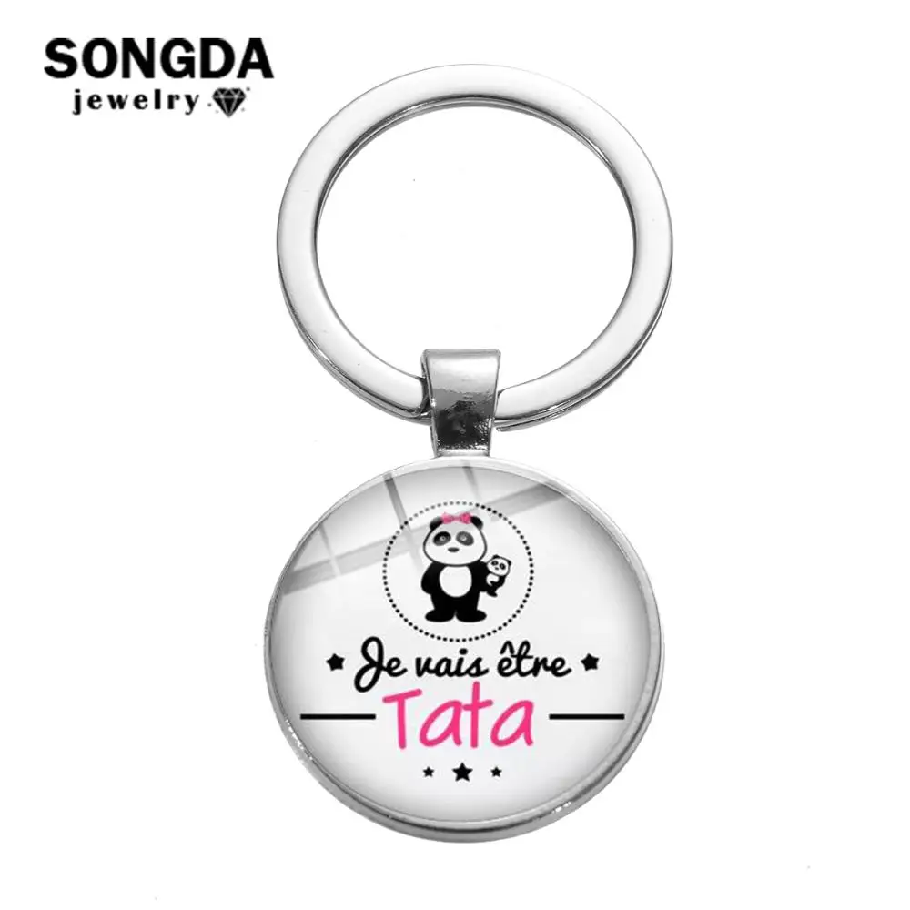 Модный брелок SONGDA Je Suis Une Tata Qui Déchire мультяшный с надписью во французском стиле