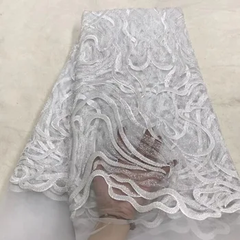 

African dry lace fabric 2020 high-quality Nigeria lace fabric, sequined French lace fabric, suitable for party wear J4289