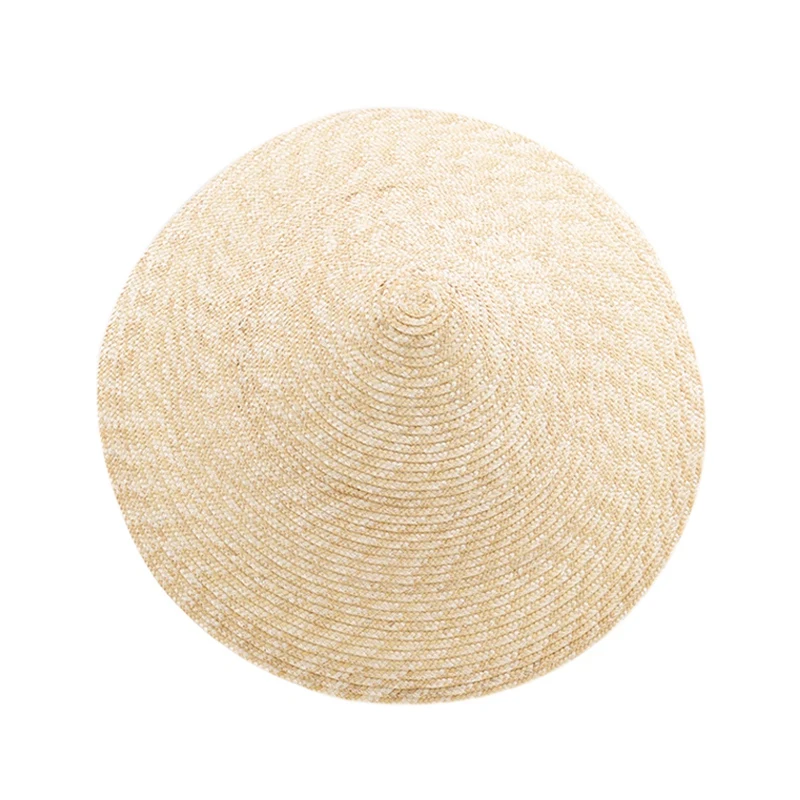 NEW-Large Brim Conical Natural Color Bamboo Rain Straw Sun Hat Female Women Funny Cylindrical Steeple-Crown Cap