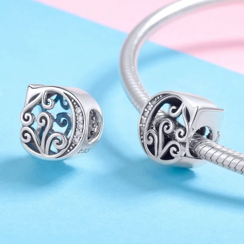 CodeMonkey 100% 925 пробы серебряные буквы алфавит C Charm Name Bead Fit оригинальные браслеты
