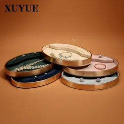 New Jewelry Tray Metal Oval Jewelry Props Display Jewelry Tray Jewelry Look Pallet Display Stand Spot