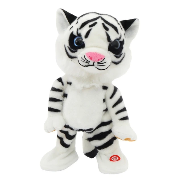 Dancing Electric Cute Tiger Mascot Animals Stuffed Plush Toys For Baby Girls Boys Birthday Festival Gifts Brown/White 3