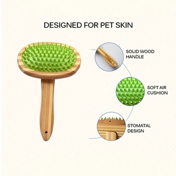 

Pet Grooming Comb Shedding Hair Remove Brush Slicker Massage Tool Dog Cat Supplies Protective Pet Accessories