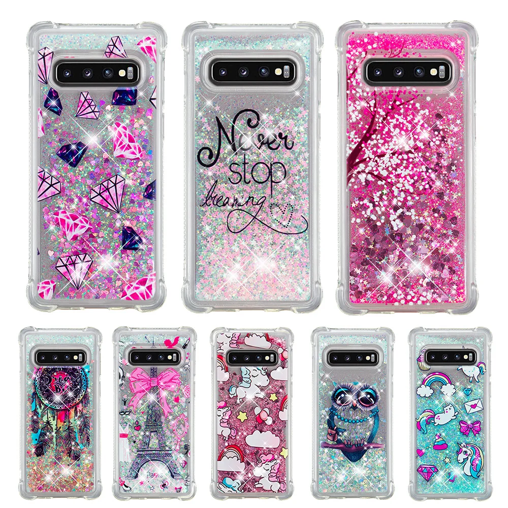 For Samsung Note10 Pro 5G Butterfly Quicksand Cover Case Galaxy Note 9 8 S10 Lite S9 S8 S7 S6 edge Glitter Dynamic Liquid |