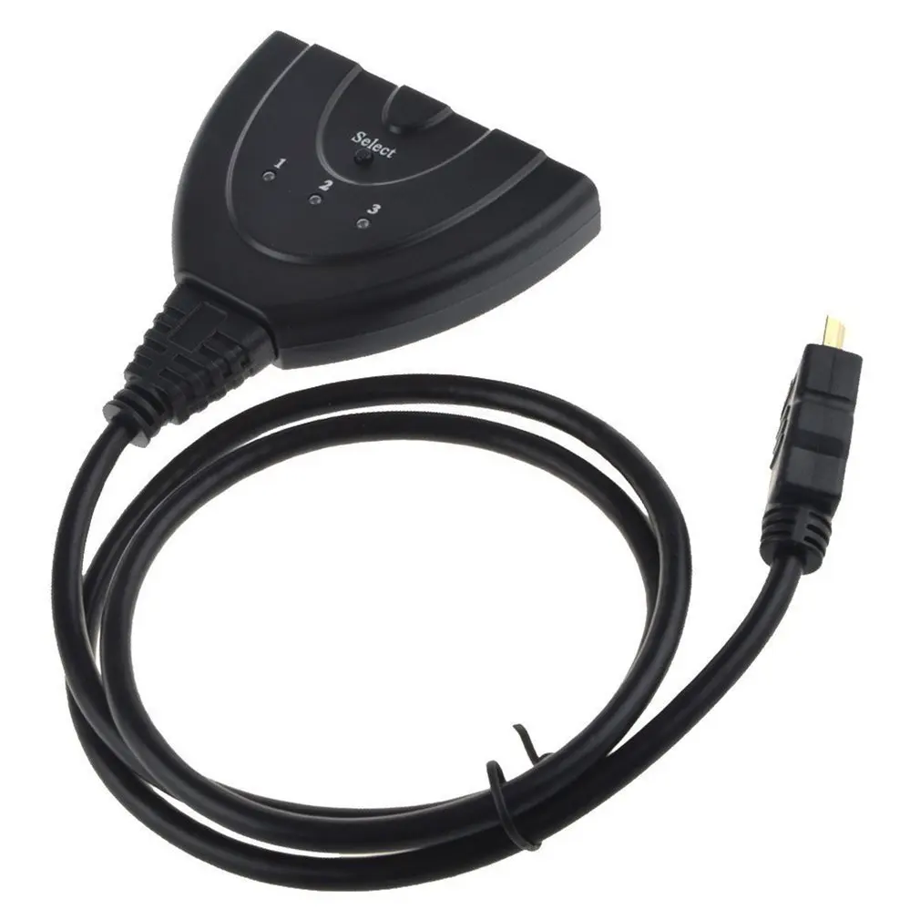 

3-Port HDMI Switch 1080P 3D HDMI Splitter 3 in 1 Hub with Cable Mini HD Output Video Switcher For HD TV Projector LCD Monitor