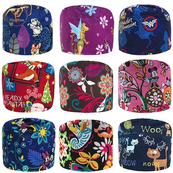 

Medical Caps Red Blue Purple Cotton Short/Long Hair Surgical Surgeon's Surgery Hat Hospital Doctor Nurse Hat Men Scrub Hats Mask