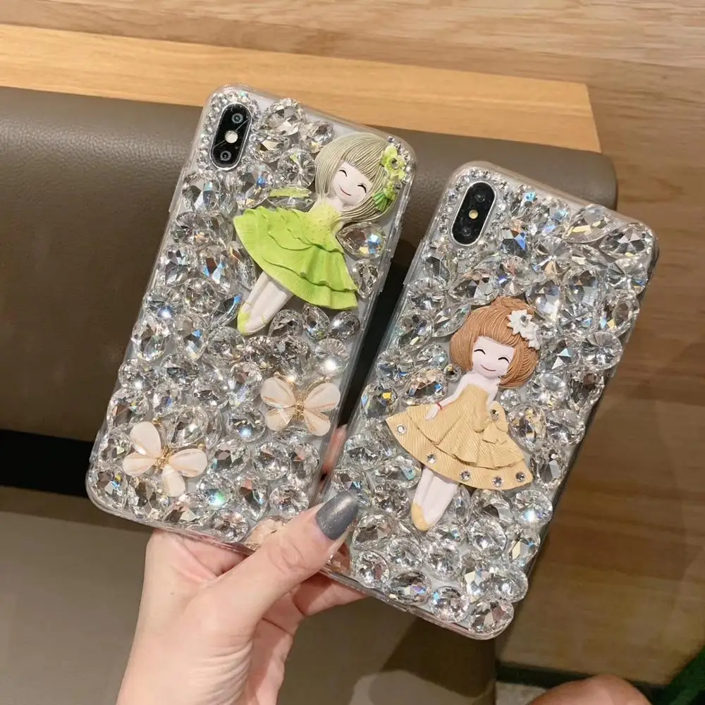 Роскошный бриллиант для Apple iphone 6 7 8 Plus X XR XS MAX модный милый чехол девочки 6plus 7plus 8plus